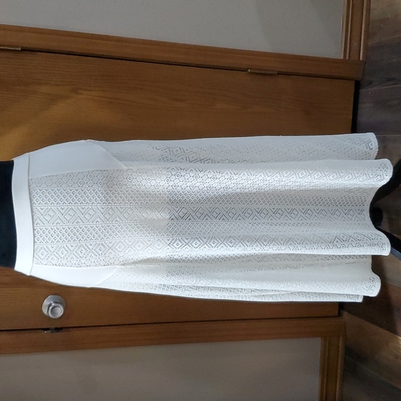 L☆Space cream lace maxi partial lined skirt - Picture 1 of 9